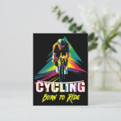 Mit dem Fahrrad Geboren Postkarte (Stehend Vorderseite)