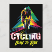 Mit dem Fahrrad Geboren Postkarte (Vorderseite)