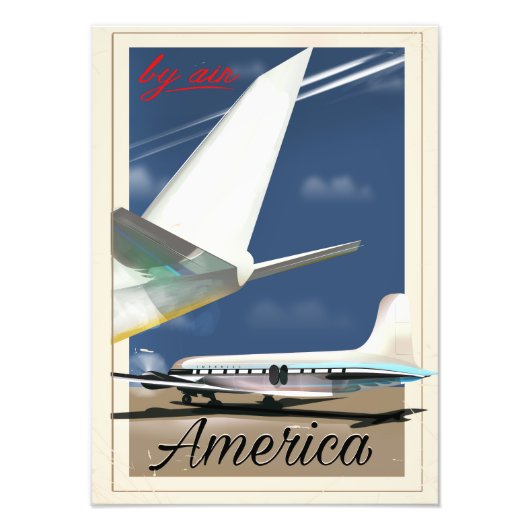 Mit dem Flugzeug - Amerika Fotodruck (Vorne)