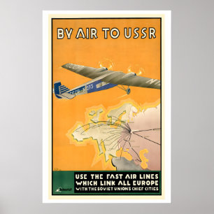 Mit dem Flugzeug in die UdSSR Sowjetische Ära Reis Poster