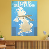 Mit dem Flugzeug nach Großbritannien Vintage Reise Leinwanddruck (Insitu (Wohnzimmer))