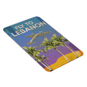 Mit dem Flugzeug nach Libanon Vintage Reiseplakat Magnet (Rechte Seite)