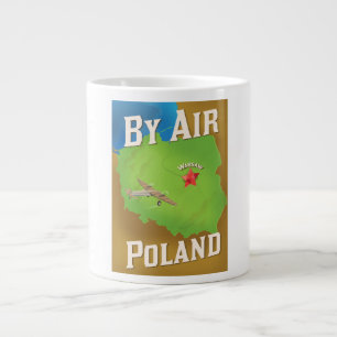 Mit dem Flugzeug nach Polen Reiseplakat Jumbo-Tasse
