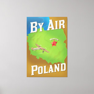 Mit dem Flugzeug nach Polen Reiseplakat Leinwanddruck