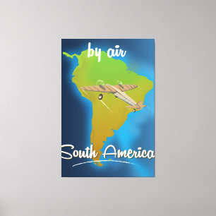 Mit dem Flugzeug nach Südamerika Reiseplakat Leinwanddruck