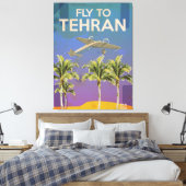 Mit dem Flugzeug nach Teheran Vintage Reiseplakat Leinwanddruck (Insitu (Schlafzimmer))