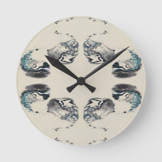 Mit dem Fluss gehen - Acryl-Gießen Runde Wanduhr (Vorderseite)