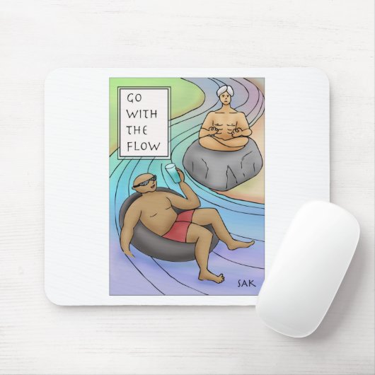 Mit dem Fluss gehen Mousepad (Mit Mouse)