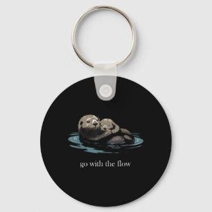 Mit dem Fluss gehen Seeotter Wildtier Fluss Tier Schlüsselanhänger
