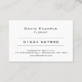 Mit dem Foto des Inhabers. Blume Verkäufer oder Fl Visitenkarte (Rückseite)