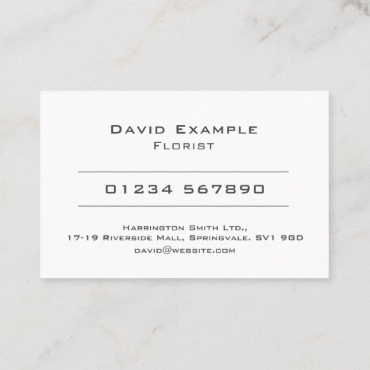 Mit dem Foto des Inhabers. Blume Verkäufer oder Fl Visitenkarte (Rückseite)