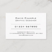 Mit dem Foto des Inhabers. Grafikdesigner Visitenkarte (Rückseite)