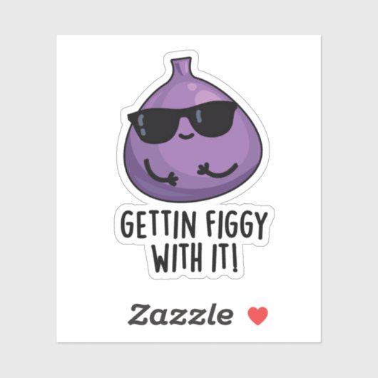 Mit dem Funny Fruit Fig Pun Figgy machen Aufkleber (Blatt)