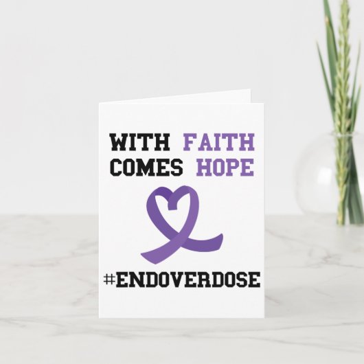 Mit dem Glauben kommt Hoffnung auf Lila Multifunkt Karte (Vorderseite)