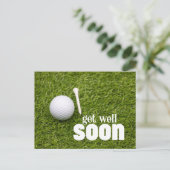 Mit dem Golfball für Golfer werden Sie sich bald w Postkarte (Stehend Vorderseite)