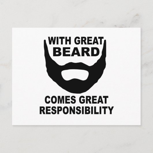 Mit dem großen Bart kommt eine große Verantwortung Postkarte (Vorderseite)