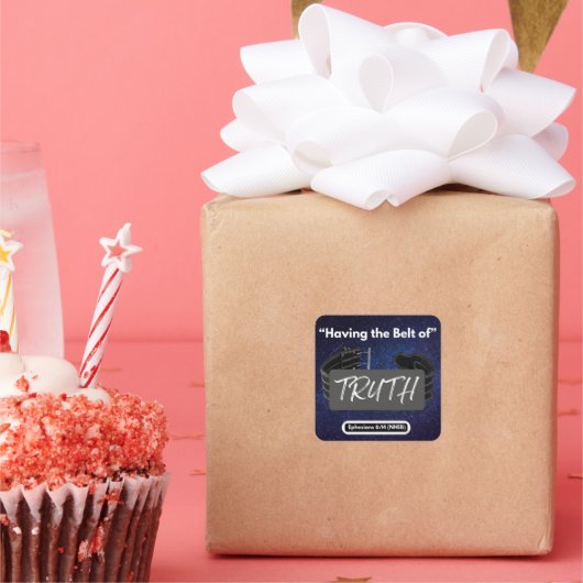 Mit dem Gürtel der Wahrheit - Aufkleber auf dem Pl (Party)