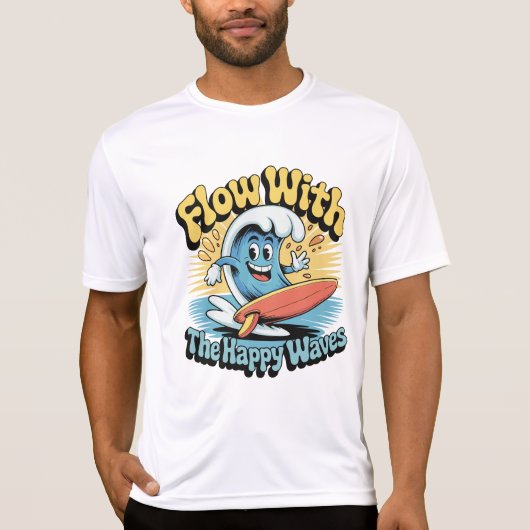Mit dem Happy Waves Surf Style T-Shirt der Männer (Vorderseite)