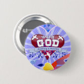 Mit dem Herzen Gottes Button (Vorne & Hinten)