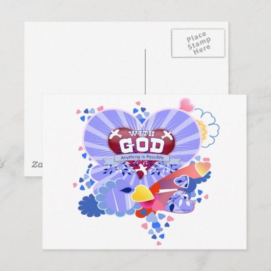 Mit dem Herzen Gottes Postkarte (Vorne/Hinten)