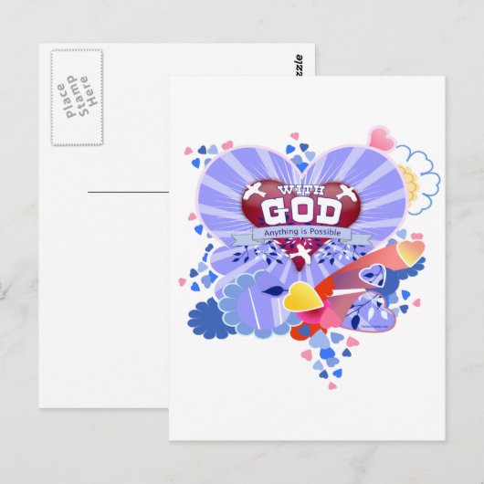 Mit dem Herzen Gottes Postkarte (Vorne/Hinten)