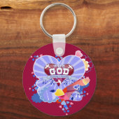 Mit dem Herzen Gottes Schlüsselanhänger (Vorderseite)