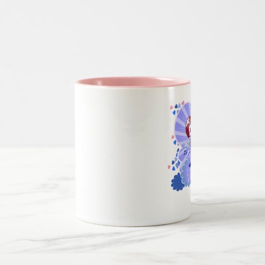 Mit dem Herzen Gottes Zweifarbige Tasse (Mittel)