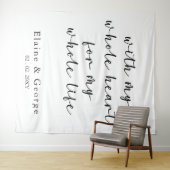 Mit dem Hintergrund meines gesamten Herz-Hochzeitu Wandteppich (Beispiel (Horizontal))