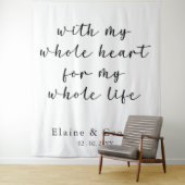 Mit dem Hintergrund meines gesamten Herz-Hochzeitu Wandteppich (Beispiel)