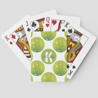 Mit dem Initial/Name Lime green picklebels-Muster Spielkarten