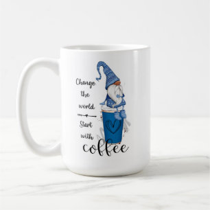 Mit dem Kaffee Blue Gnome den Weltstart verändern Kaffeetasse