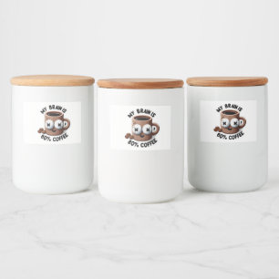 Mit dem Kern-Cartoon-Kaffee-Tasse koffeiniert Lebensmitteletikett