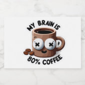 Mit dem Kern-Cartoon-Kaffee-Tasse koffeiniert Lebensmitteletikett (Einzelnes Label)