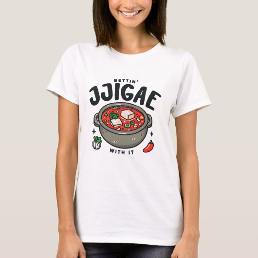 Mit dem koreanischen Kimchi Stew Jjigae T-Shirt (Vorderseite)