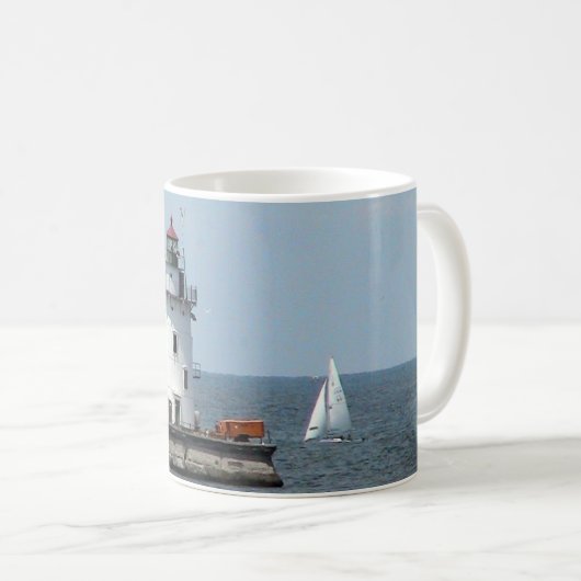 Mit dem Lighthouse auf dem Segelboot Kaffee Tasse (VorderseiteRechts)