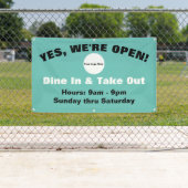 Mit dem Logo anpassen - Wir sind offen beim Essen  Banner (Insitu)