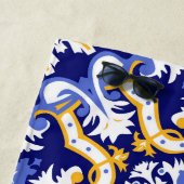 Mit dem Namen 💙 Azulejos, blau und gelb Strandtuch (Beispiel)