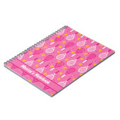 Mit dem Namen Pink & White Tennisschläger Muster Notizblock (Linke Seite)