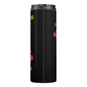 Mit dem Namen Polnische Folklore mit rosa Blume Thermosbecher (Rückseite)