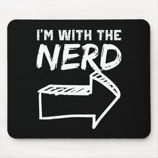 Mit dem Nerd RECHTER Pfeil Lustiges Halloween Süß Mousepad (Vorne)