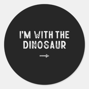 Mit dem passenden Dinosaurier-Kostüm für ein faule Runder Aufkleber