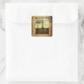 Mit dem Poststempel Paris Quadratischer Aufkleber (Tasche)