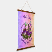 Mit dem Schmetterling Blume Kunst Inspiration Wandteppich Mit Holzrahmen (Gewinkelt)