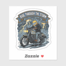 Mit dem Sturm durchfahren Biker Motorrad Vinyl