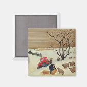 Mit dem Traktor zur Schafe Magnet (Vorderseite/Rückseite)