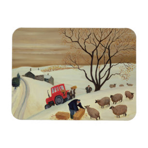 Mit dem Traktor zur Schafe Magnet