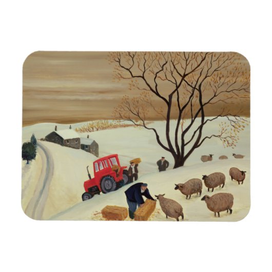 Mit dem Traktor zur Schafe Magnet (Horizontal)