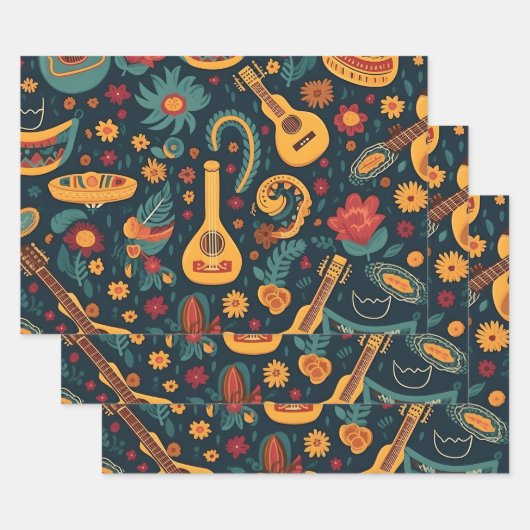 Mit dem trendigen CincoDeMayo-Muster machen Sie Ih Geschenkpapier Set (Set)