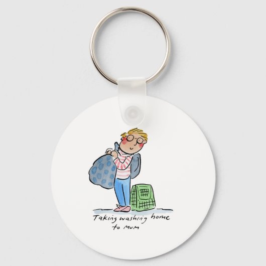 Mit dem Waschen von Zuhause zu Mama Schlüsselanhänger (Vorderseite)