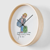 Mit dem Waschen von Zuhause zu Mama Uhr (Winkel)